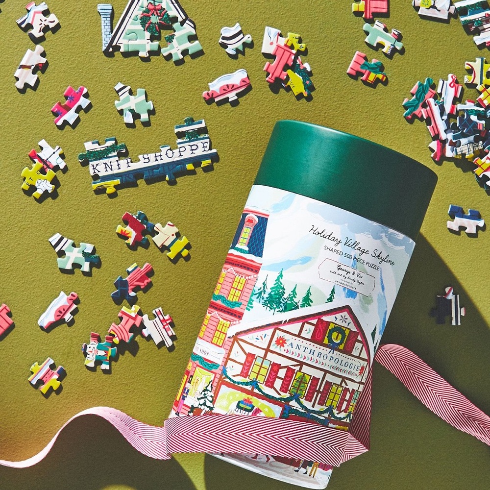 Holiday Village Skyline Puzzle – 500 Pieces – Anthropologie New!